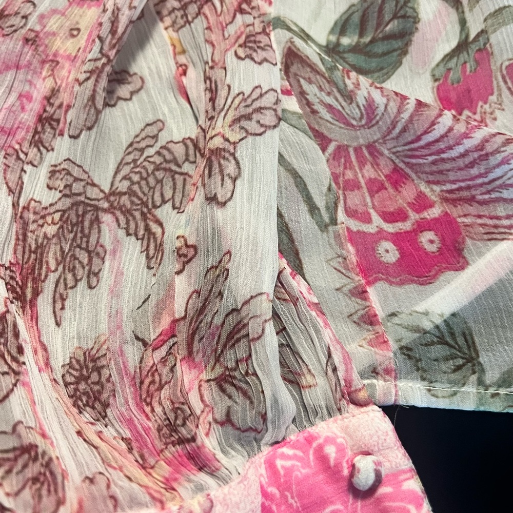 Hemant & Nandita Subtle Sheer Floral Blouse - image 2